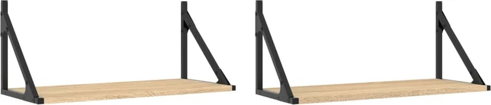 vidaXL Dulapuri de perete, 2 buc., stejar sonoma, 60x25x25,5 cm, lemn