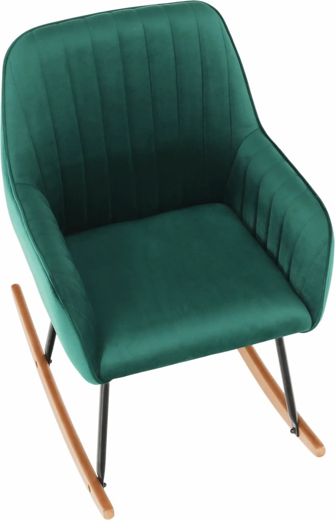 Fotoliu balansoar, catifea Velvet verde, TARAM