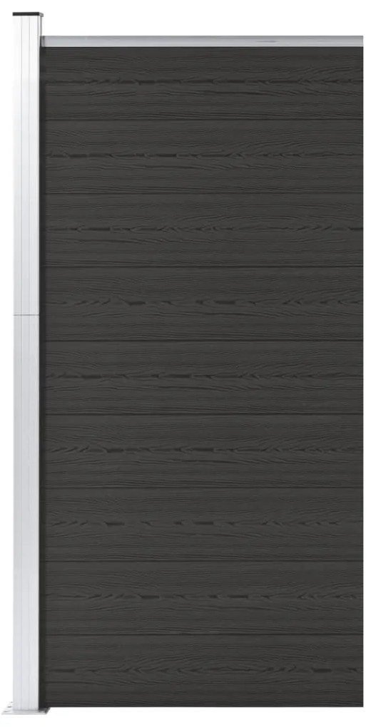 vidaXL Panou de gard, negru, 95x186 cm, WPC