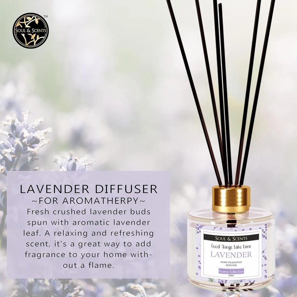 Odorizant camera cu betisoare LAVENDER, SS India, 120 ml