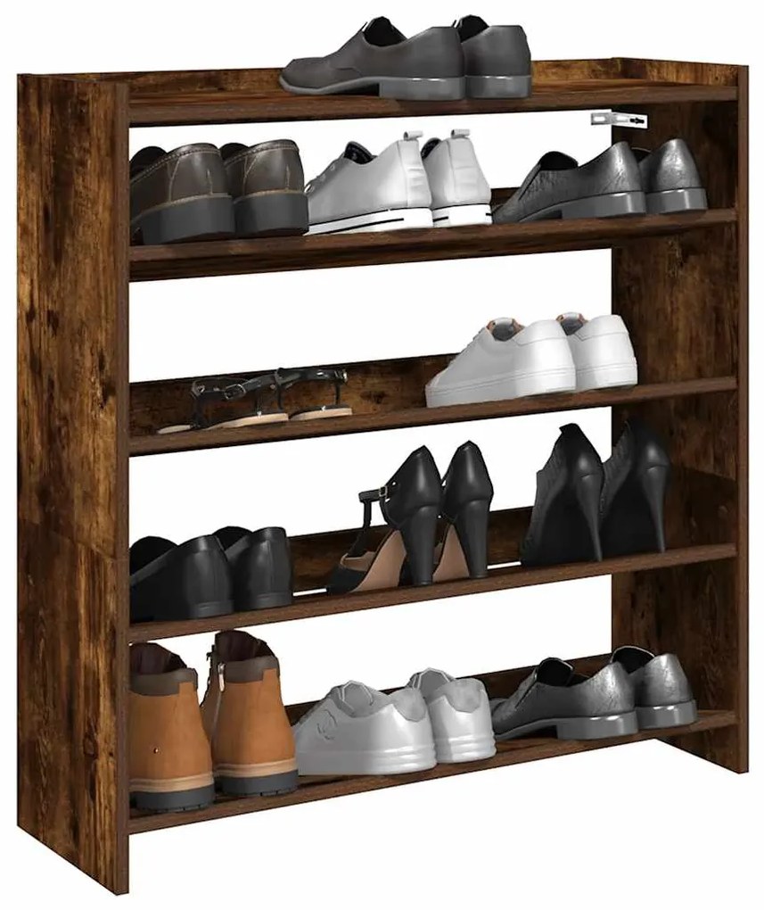vidaXL Pantofar, stejar fumuriu, 80x25x81 cm, lemn prelucrat