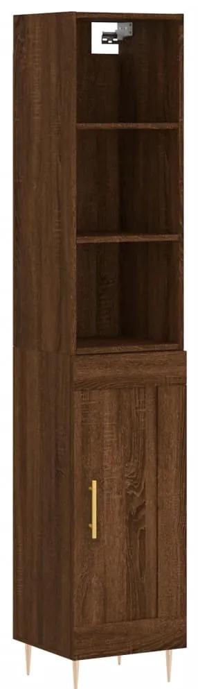 3190076 vidaXL Dulap înalt, stejar maro, 34,5x34x180 cm, lemn prelucrat