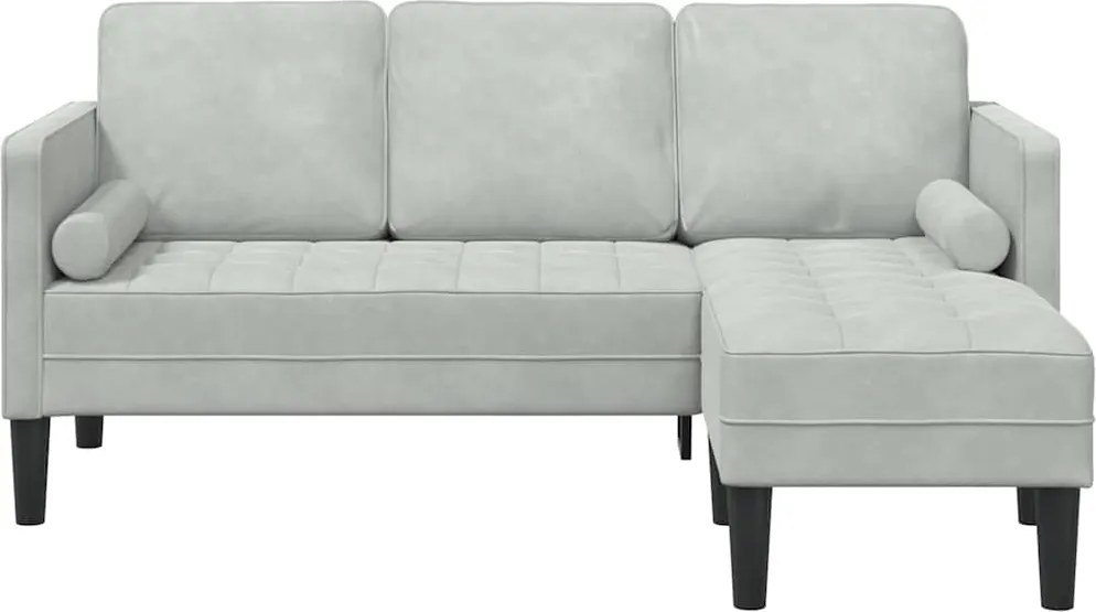 vidaXL Set de canapea cu pernă Gri deschis Poliester