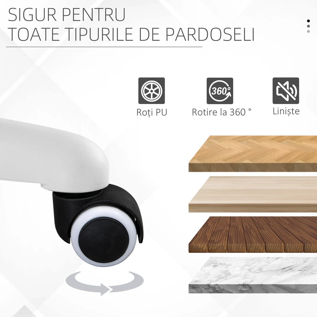 Vinsetto Scaun de Birou cu 2 Puncte de Vibrații, Pernă, Alimentare USB, Brațe și Înălțime Reglabilă, 57x70x78-86 cm, Roz | Aosom Romania