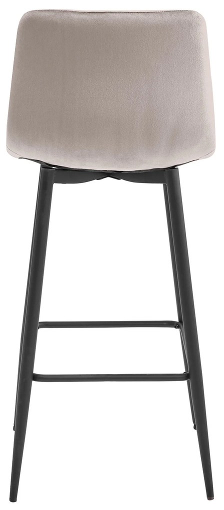 Scaun de bar NADO VELVET bej inchis cu picioare negre