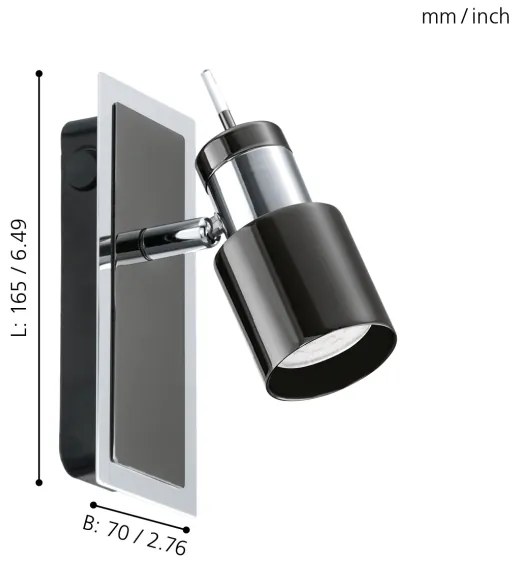 Spot LED Eglo 30832 DAVIDA 1 1xGU10/5W/230V negru