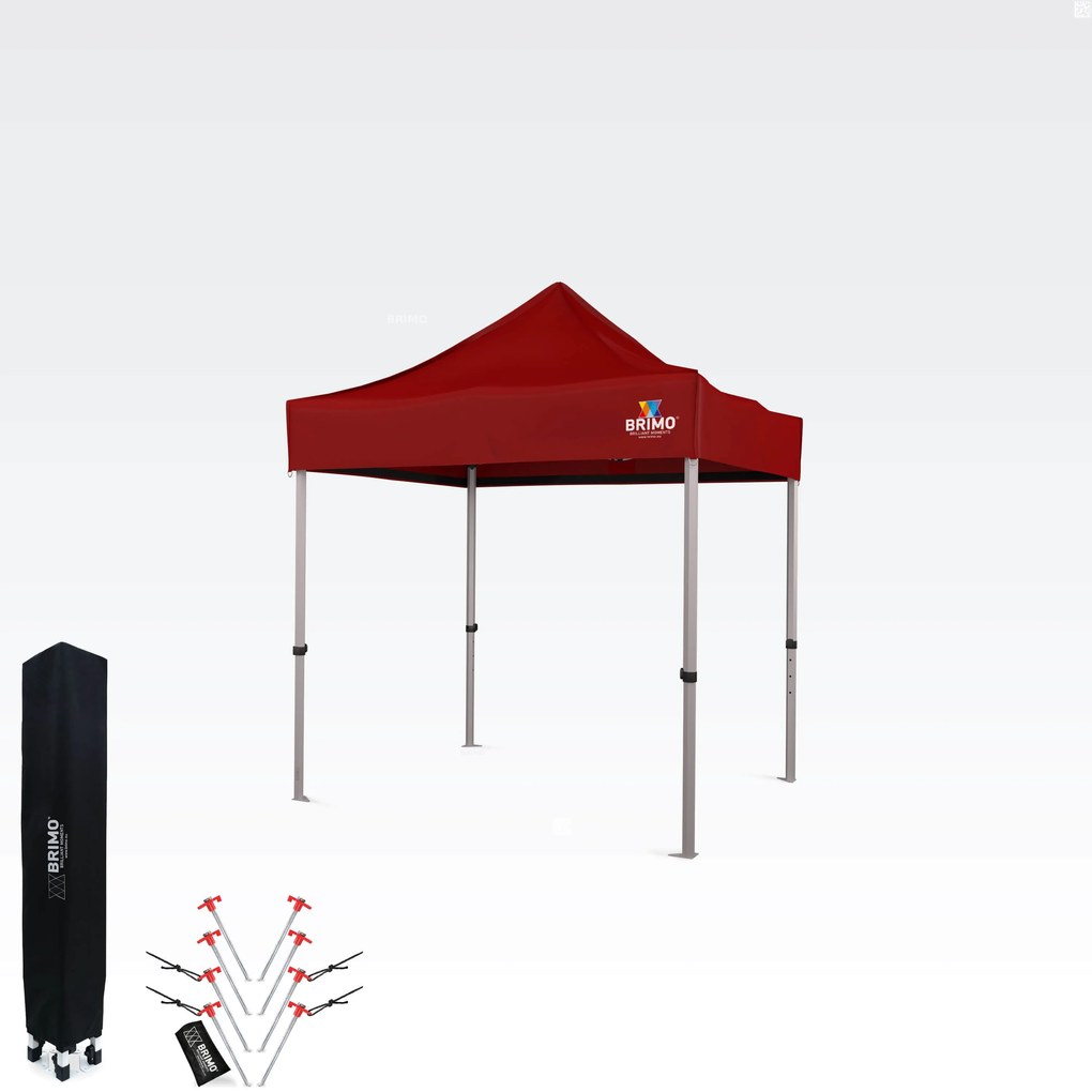 Stand de vânzare pliabil din aluminiu fără pereți | BRIMO Exclusive Alu 2x2 m - fără pereți - Rosu