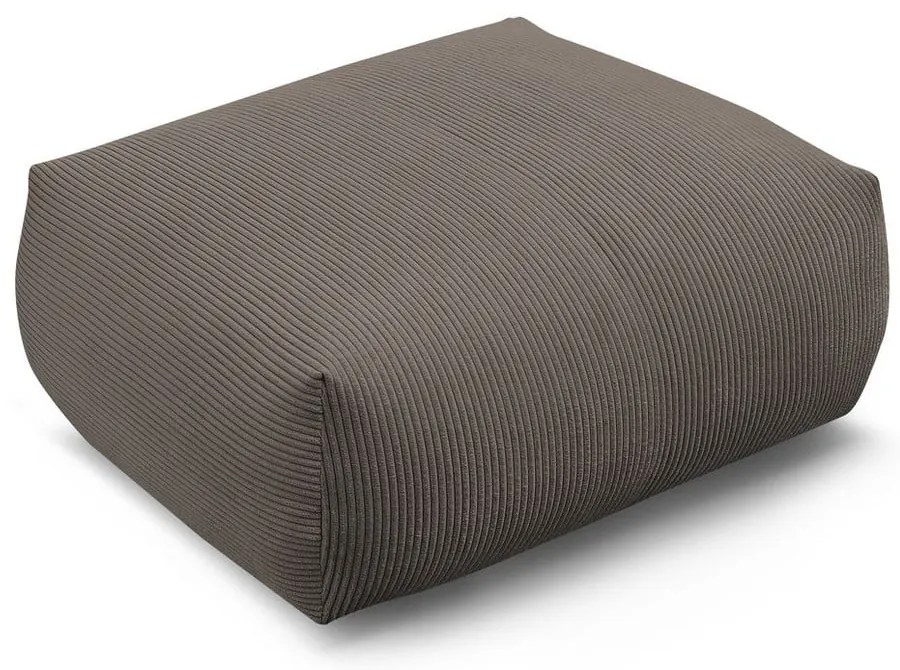 Taburet gri/maro cu tapițerie din catifea reiată Voltaire – Bobochic Paris