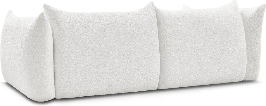 Canapea albă cu tapițerie din țesătură bouclé 286 cm Azra – Bobochic Paris