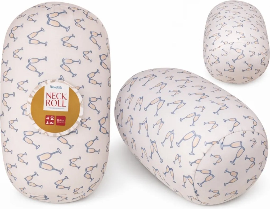 Perna de calatorie CHEERS NECK ROLL 30x15 cm, alb