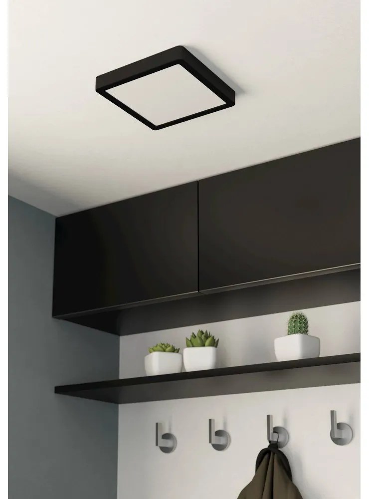 Plafonieră neagră LED 21x21 cm FUEVA 5 – EGLO
