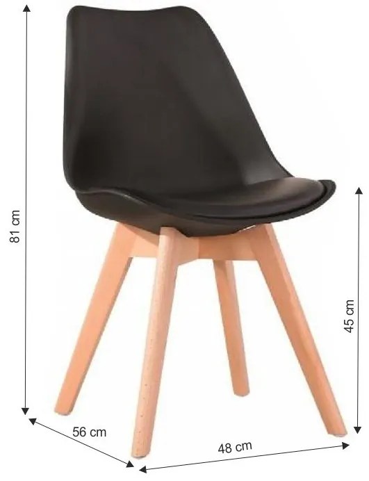 Set de sufragerie negru 1 + 4, masa BERGEN 120 + scaune BALI MARK
