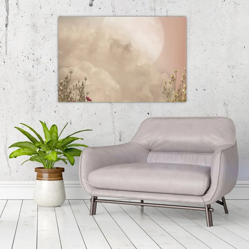 Tablou - Luna plină roz (90x60 cm)