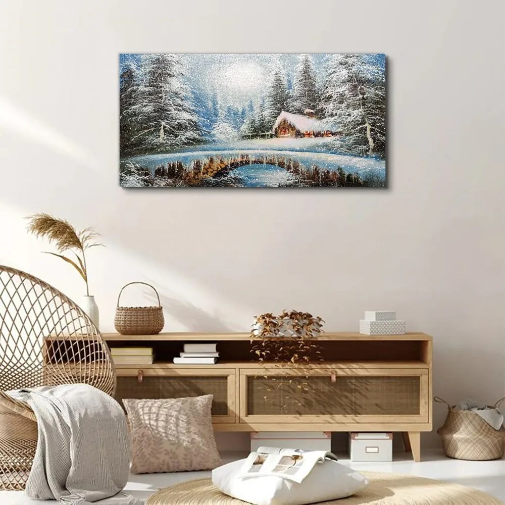Tablou canvas Iarna Zăpadă Pădure Natura