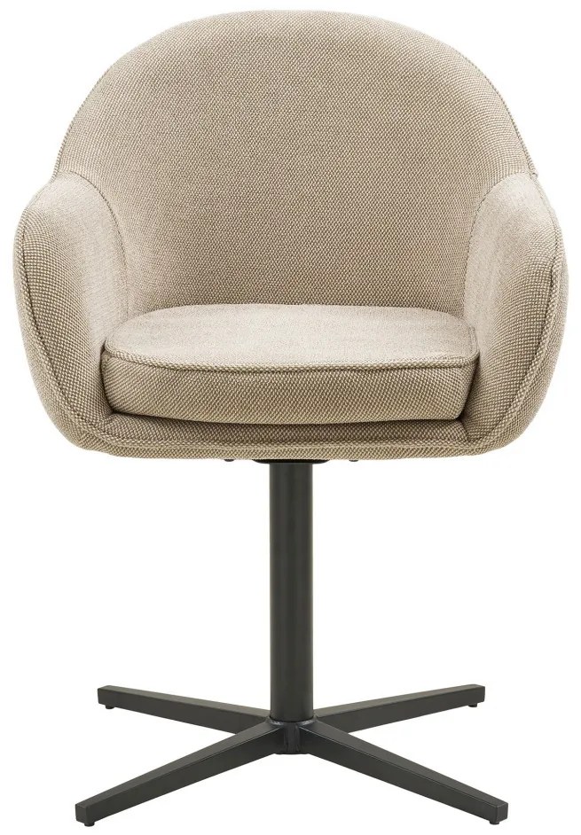 Tamera scaun de dining cu rotire, gri deschis, picioare negre