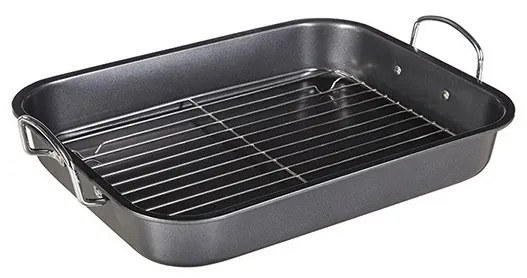 Tava cuptor SG cu grill, otel carbon, 39 x 29 x 5.5 cm