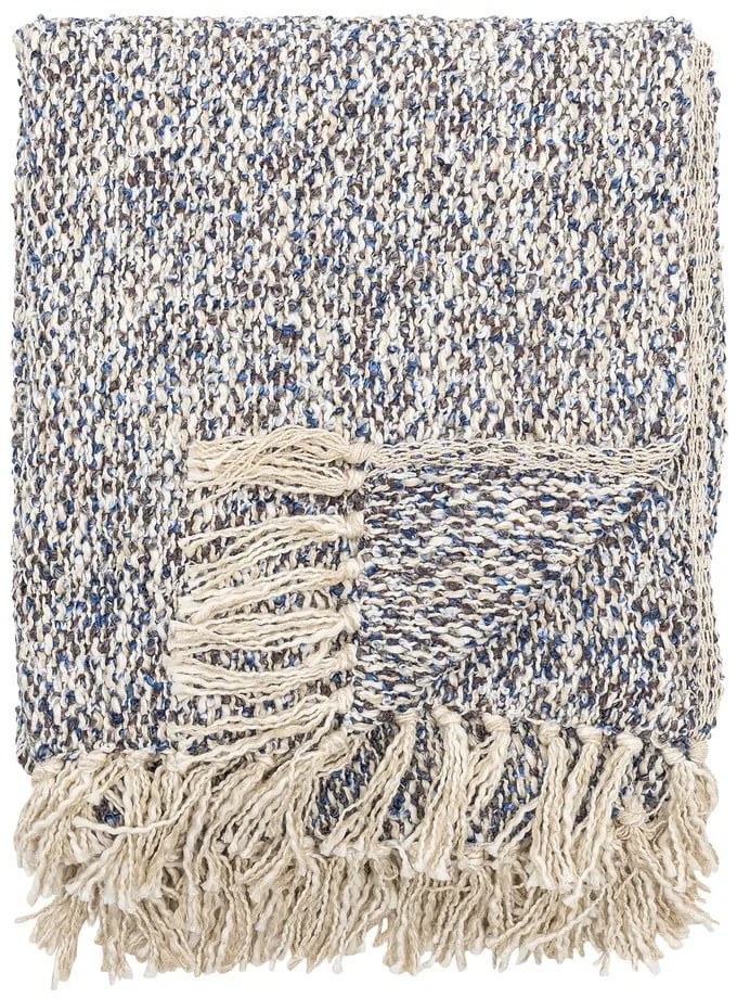 Pătură albastru prăfuit din amestec de in 130x160 cm Ocean – Bloomingville