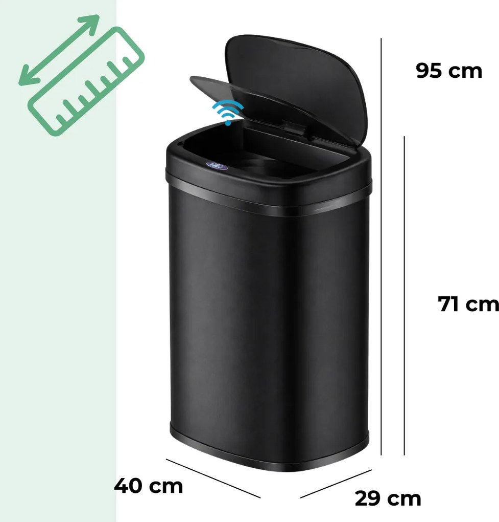 Coș de gunoi cu senzor DEUS, 58 litri, negru Jurhan