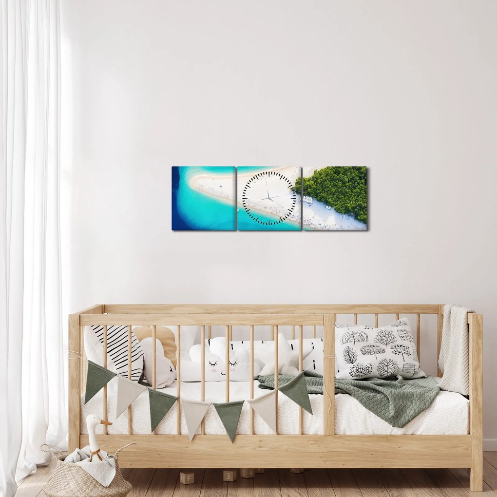 Tablou - Insula Hvar, Croația (cu ceas) (90x30 cm)