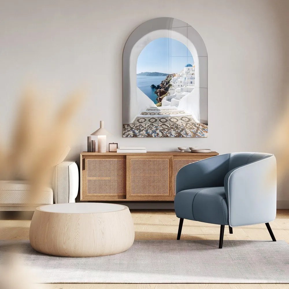 Tablou din sticlă 70x100 cm Oia – Styler