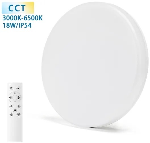 Aigostar - Plafonieră LED pentru baie LED/18W/230V 3000-6000K IP54 + Telecomandă