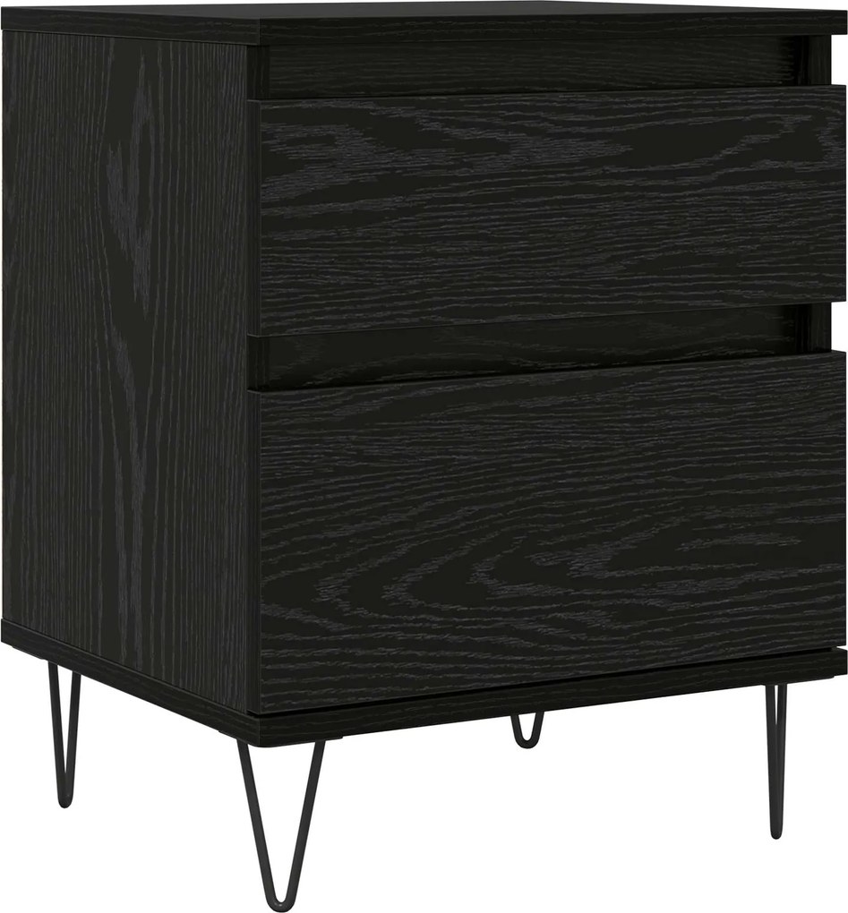 vidaXL Dulap de pat Stejar Negru 40 x 35 x 50 cm Lemn compozit