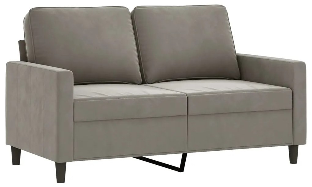 348735 vidaXL Canapea cu 2 locuri, gri deschis, 120 cm, catifea