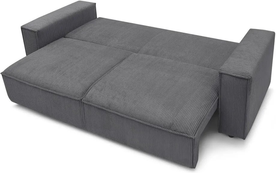 Canapea extensibilă din reiat Bobochic Paris Nihad, 245 cm, gri închis