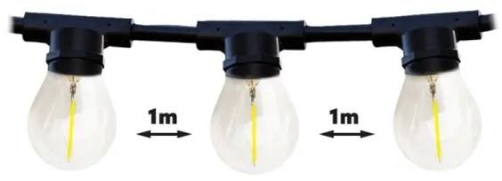 Lanț decorativ de exterior MIMOSA 20xE27/1,3W/230V IP44 20m