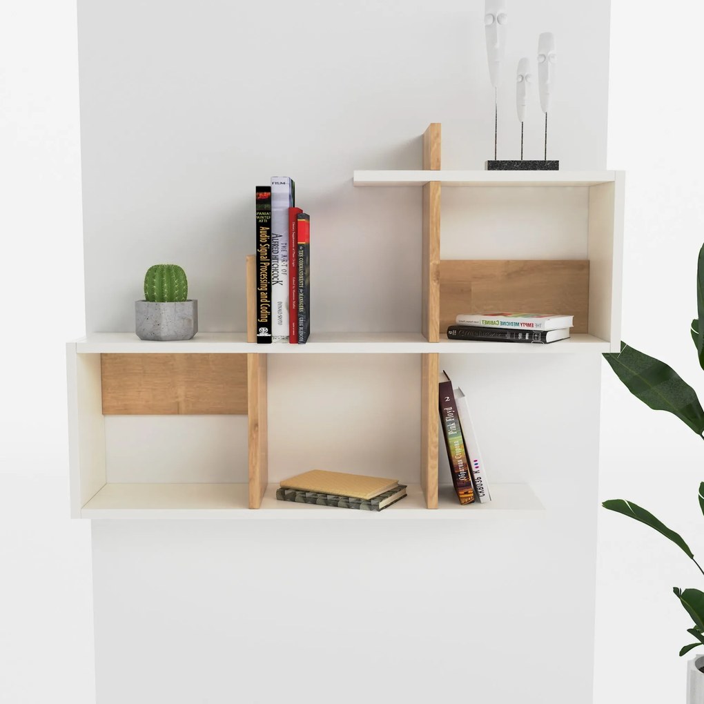 Raft de perete Lagomood Eny - White, Oak