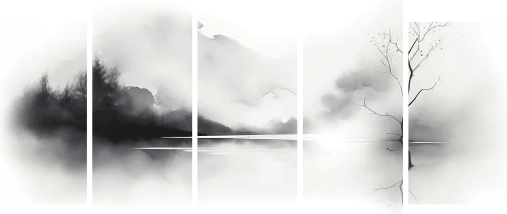 Tablou - pictură cu cerneală de peisaj (150x105 cm)
