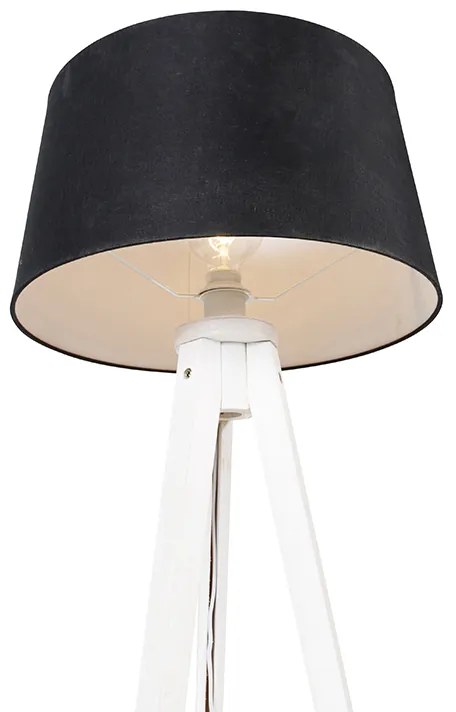 Trepied modern alb cu abajur din in negru 45 cm - Tripod Classic