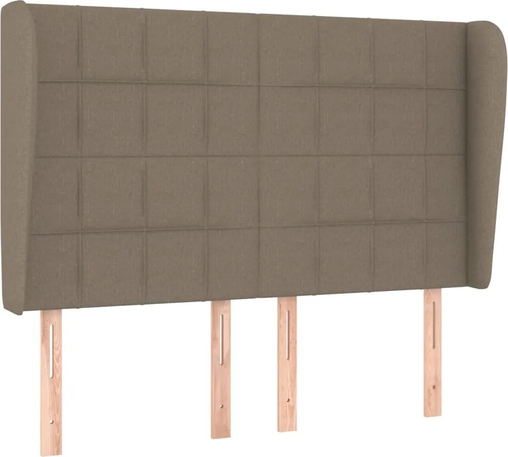 vidaXL Tăblie de pat cu aripioare gri taupe 147x23x118/128 cm textil