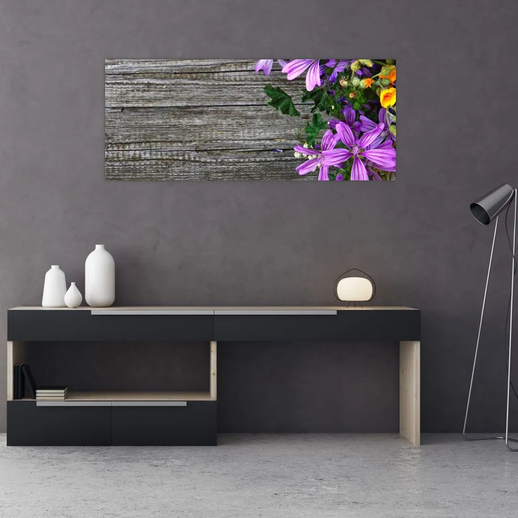 Tablou - flori de câmp (120x50 cm), în 40 de alte dimensiuni noi