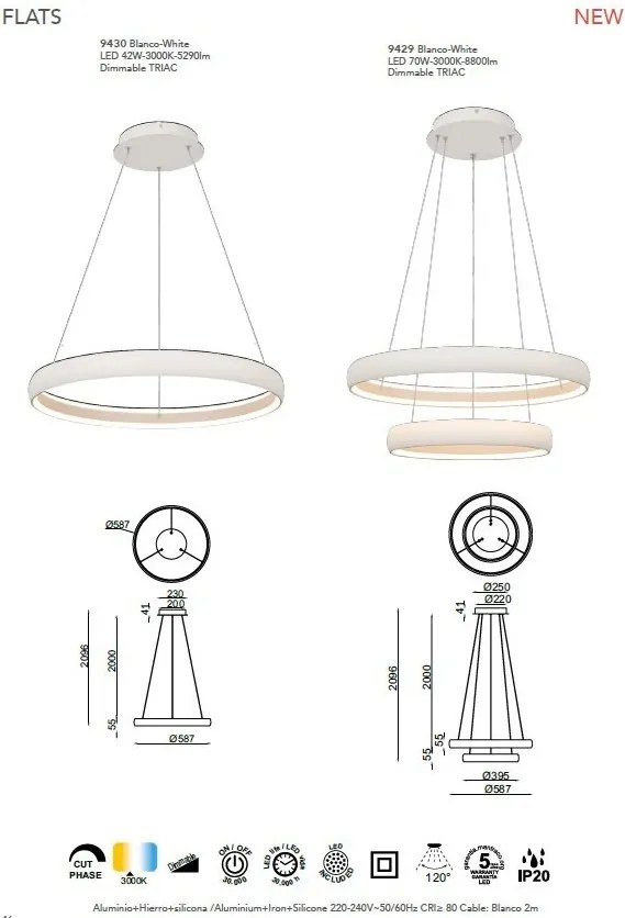 Lustra LED suspendata design circular FLATS I