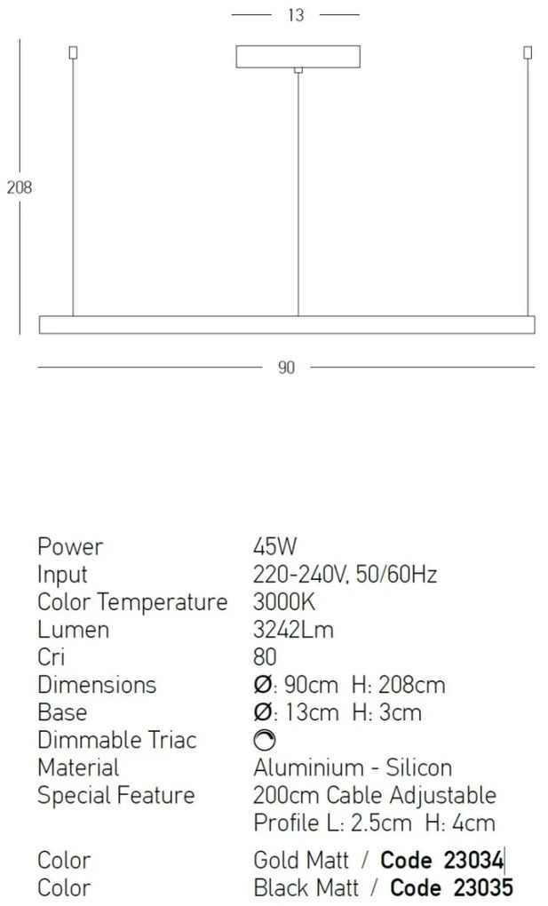 Lustra LED dimabila design modern Cirrcle D-90cm negru