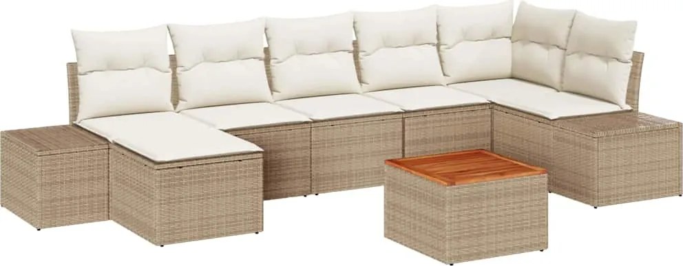 vidaXL Set de canapele pentru grădină 8 pcs Bej și alb