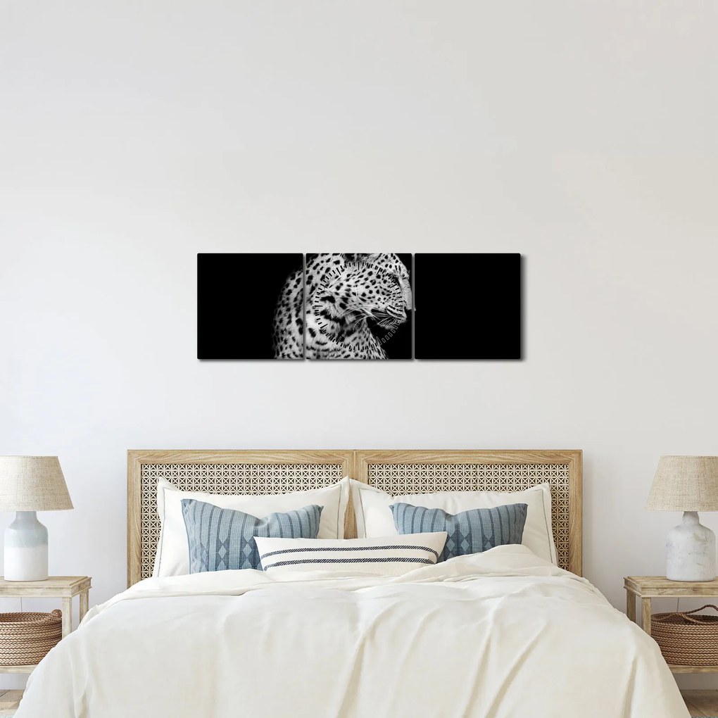 Tablou - Leopardul (cu ceas) (90x30 cm)