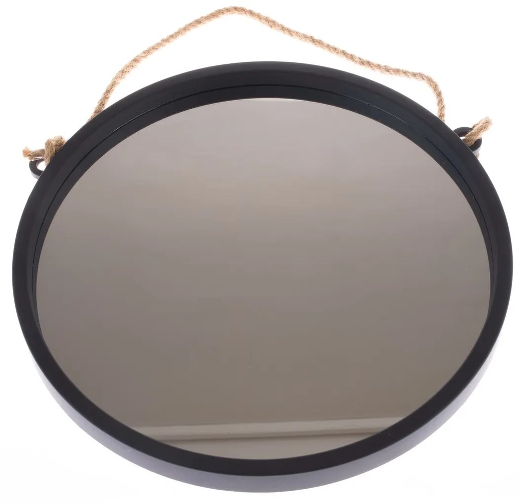 Oglindă suspendată din plastic Embellir negru,diametru 48 cm, diam. 48 cm