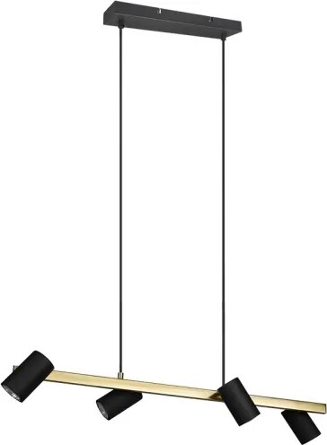 Lustră suspendată pe cablu MARLEY 4xGU10/35W/230V negru/auriu - Trio