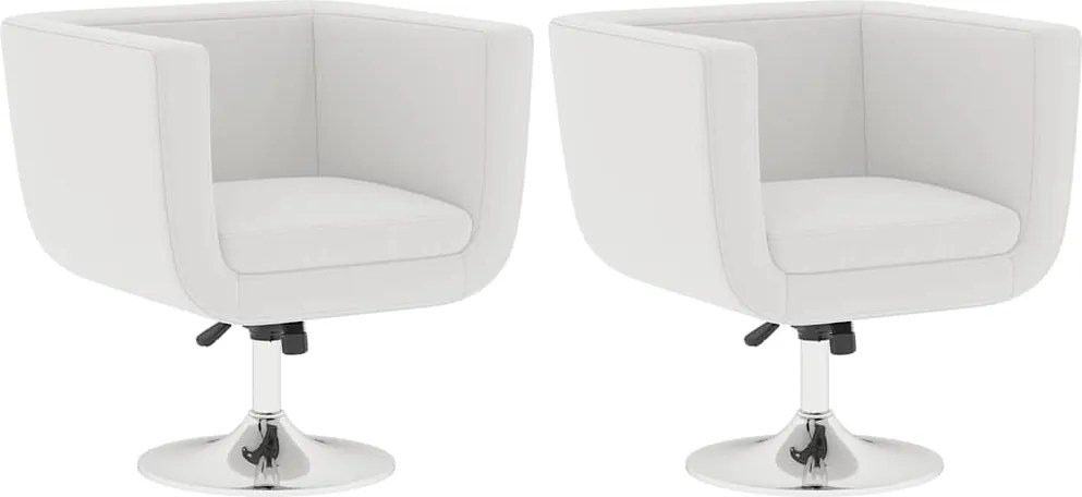 vidaXL Scaune de bar, 2 buc., alb, piele artificială