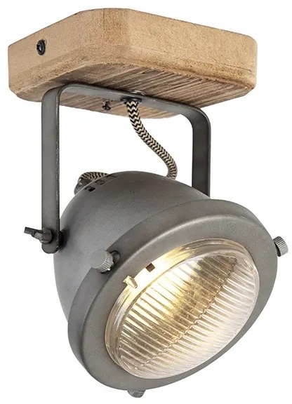 Spotlight industrial din oțel cu lemn inclinabil - Emado
