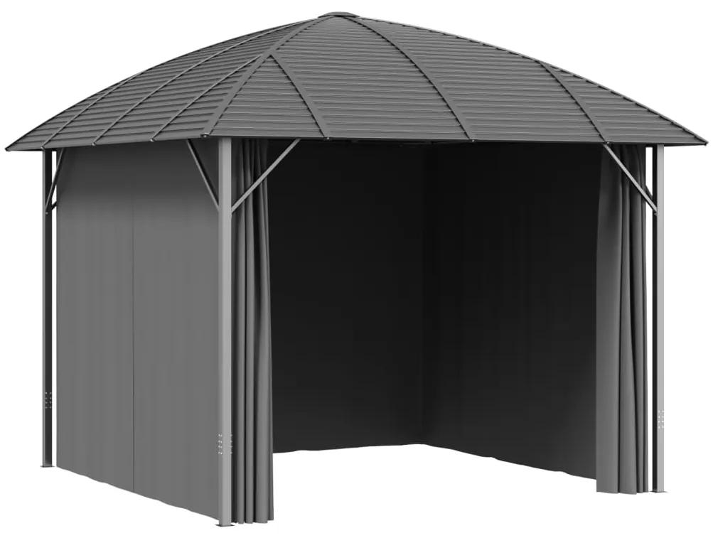 Pavilion cu pereti laterali si acoperis arcuit, antracit, 3x3 m 3 x 3 m, Cu perete lateral