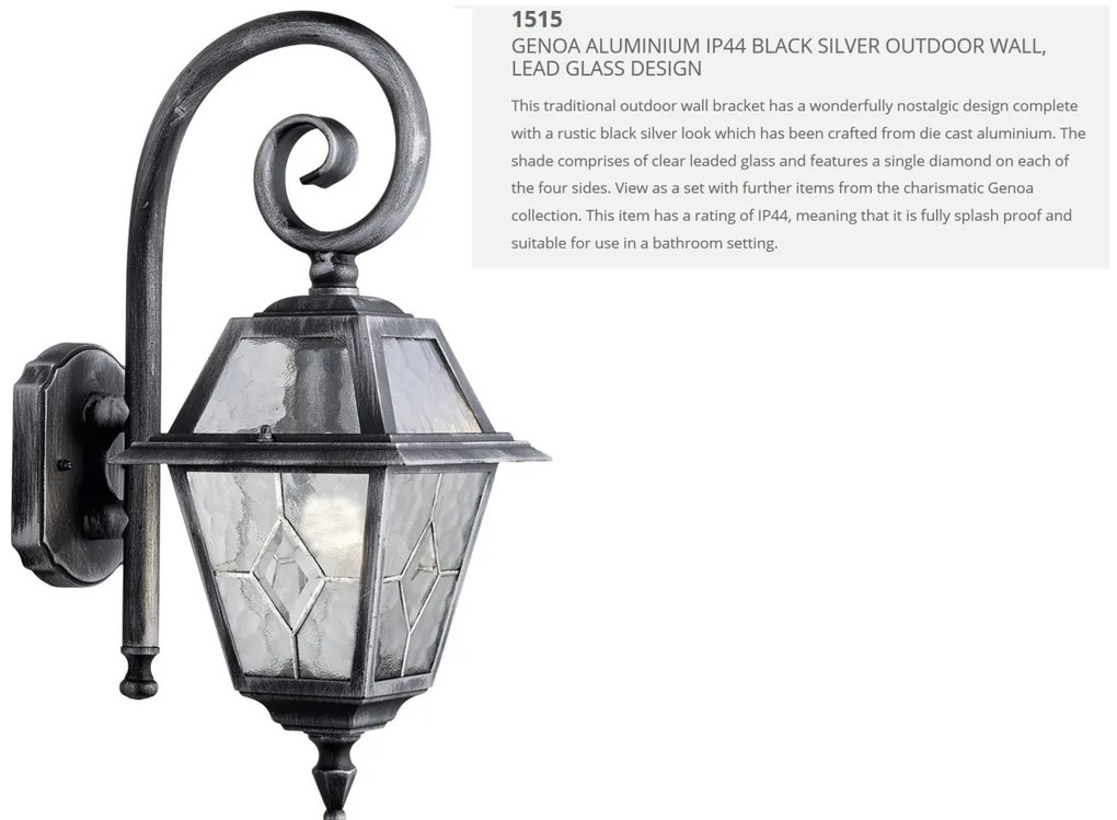 Aplica de perete pentru exterior stil traditional IP44 Genoa 1515 SRT