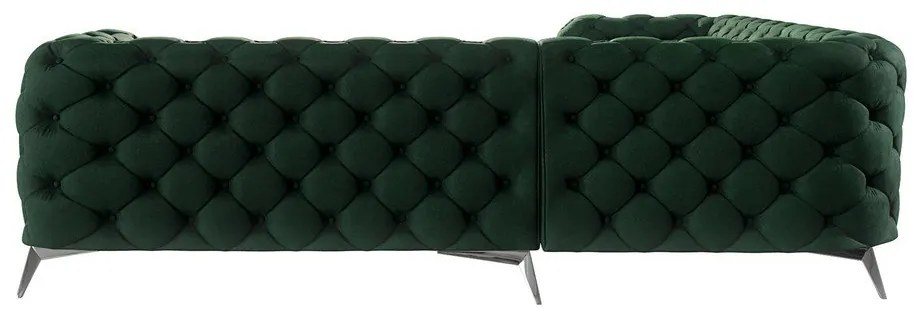 Colțar verde închis cu tapițerie din catifea Chelsea – Ropez