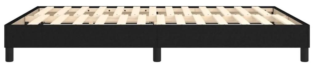 Cadru de pat box spring, negru, 140x200 cm, textil Negru, 25 cm, 140 x 200 cm