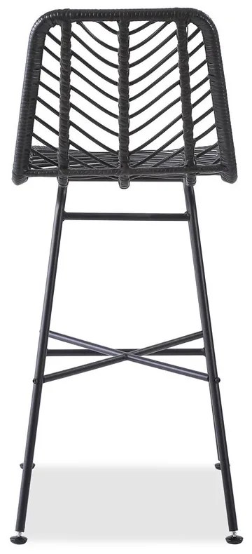 Scaun de bar din ratan negru ESPO 97