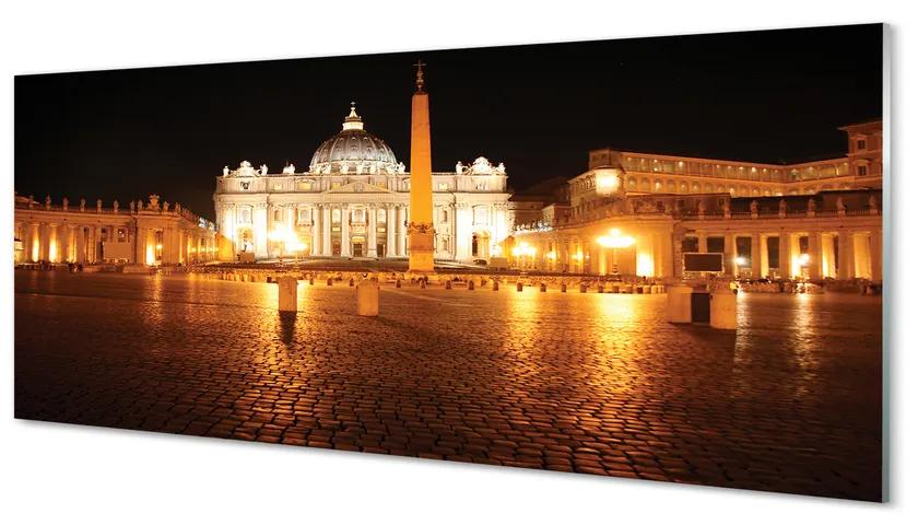 Tablouri pe sticlă Roma Basilica Square noapte