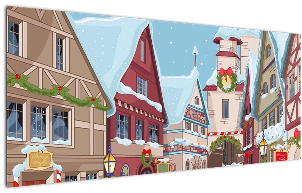 Tablou - Stradă de iarnă (120x50 cm)