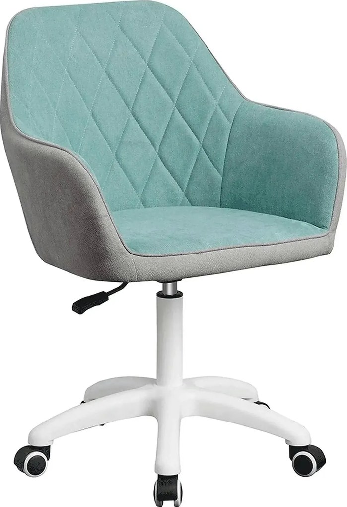 Scaun birou SANTY, verde menta/gri, metal/stofa, 60x62x85/100 cm